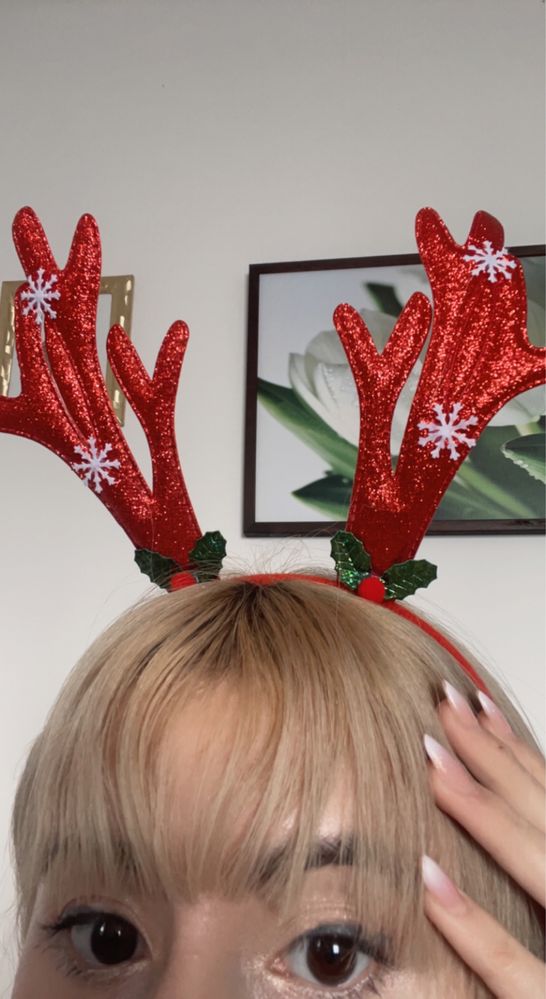 Opaska swiateczna swieta renifer uszy mikolajki merry christmas