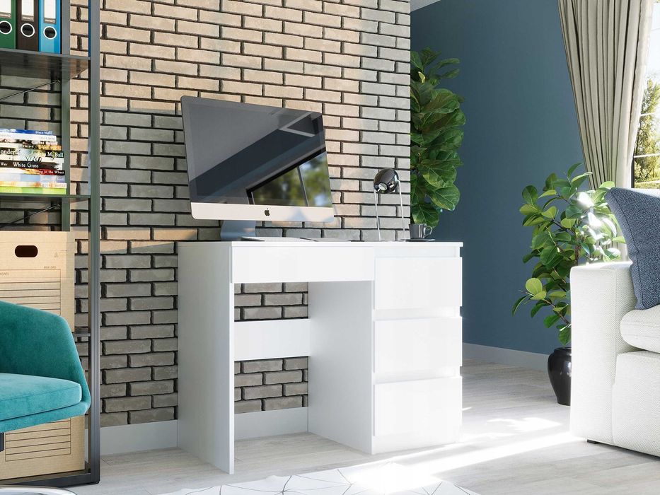 NOWE Biurko Białe Do Biura Dla Dzieci Gamingowe Stolik 96 x 50 x 77 cm