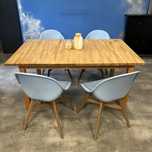 Drewniany rozsuwany stół + 4 krzesła IKEA Fanbyn
