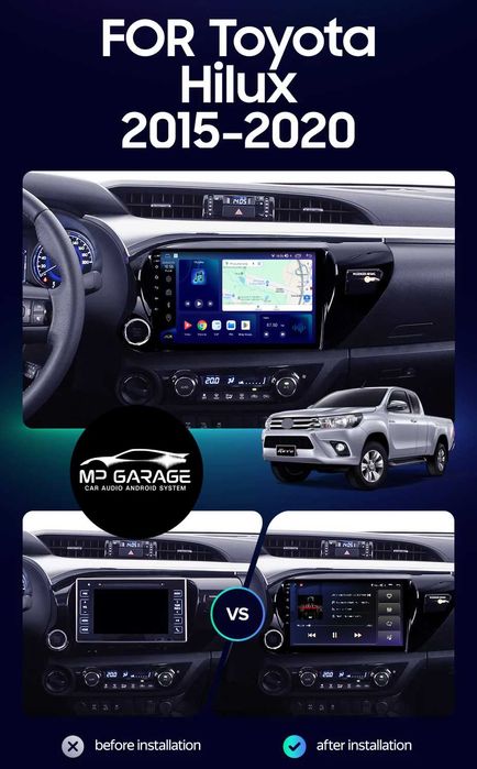 Radio Toyota Hilux Android CarPlay/AA Qled 4G LTE Montaż Gwarancja