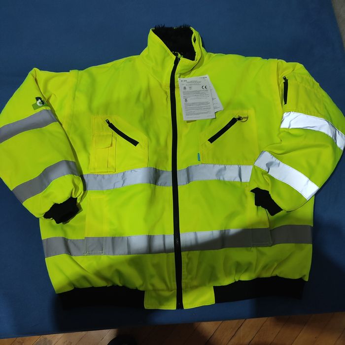 kurtka robocza zimowa odblaskowa ostrzegawcza 4xl kamizelka futerko
