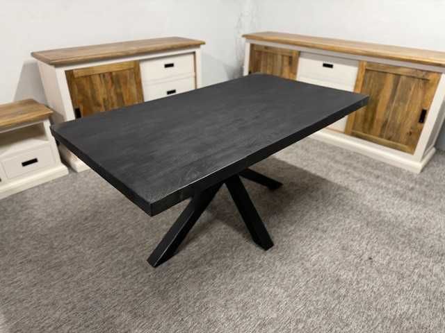 Wyjatkowy Stół do jadalni styl LOFT Black on Black F-Vat