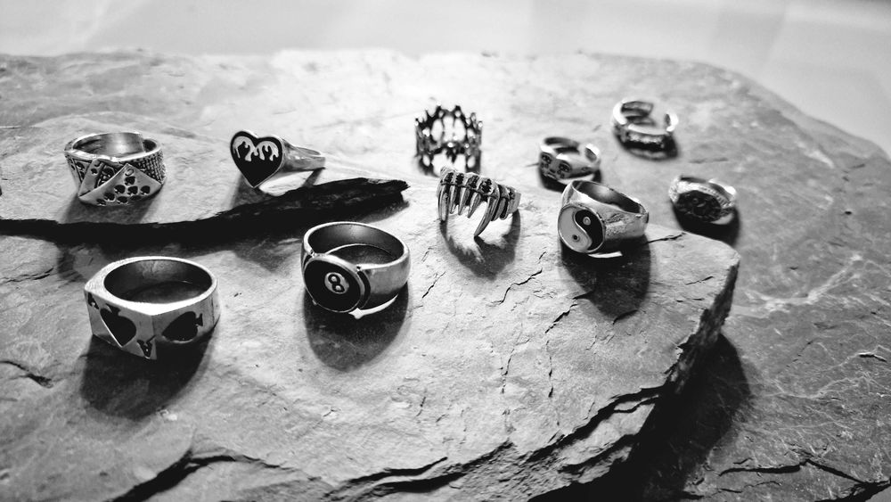 Anéis masculinos liga de aço homem motard