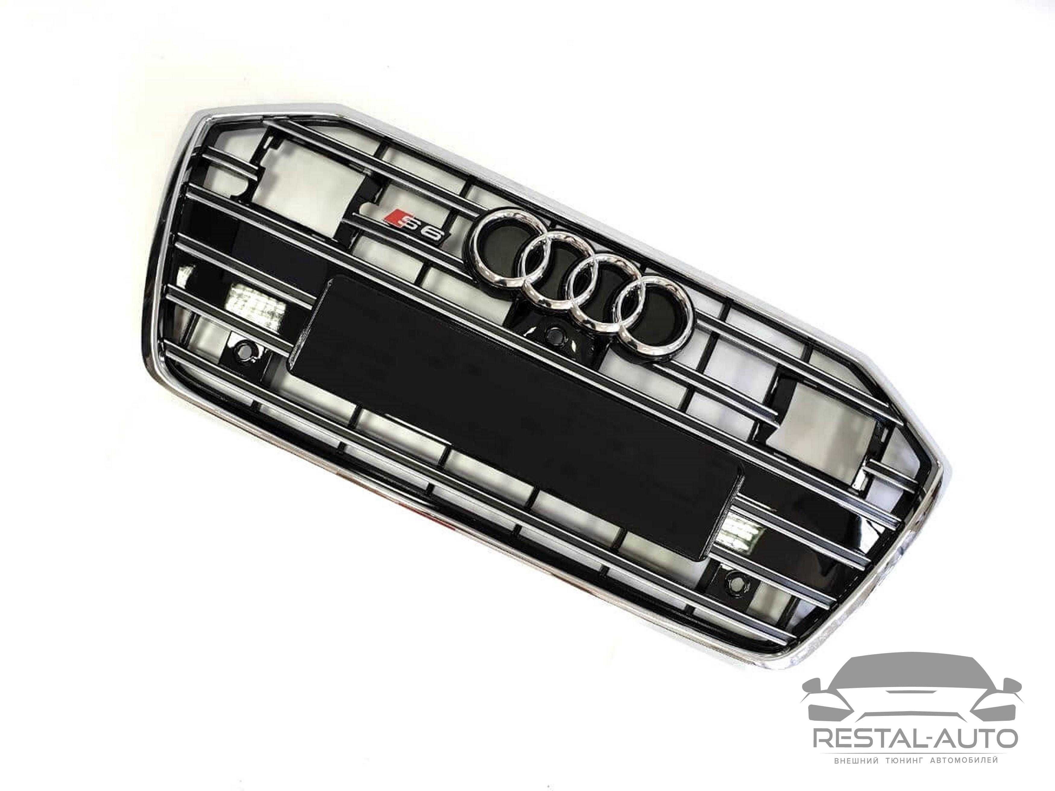решетка радиатора в стиле S-line на Audi A6 с8 18-21 г ауди а6 с8 S6
