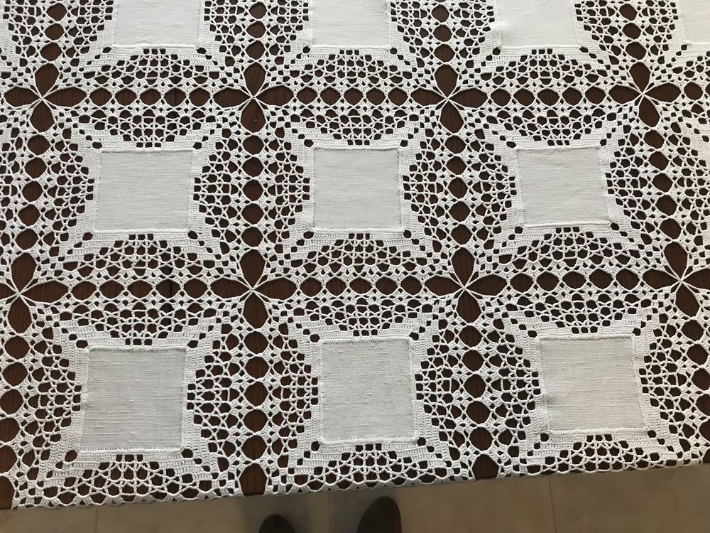 Toalha em renda e linho