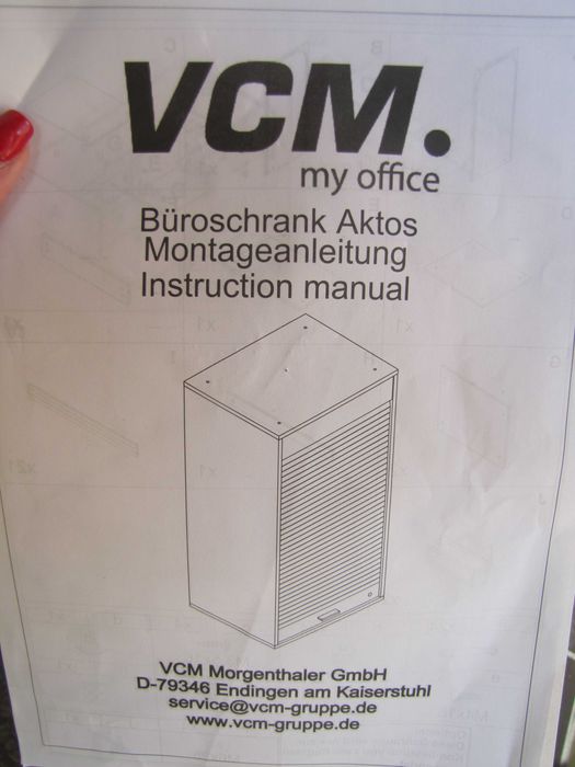 VCM Szafka na dokumenty z roletą zamykana biała biurowa