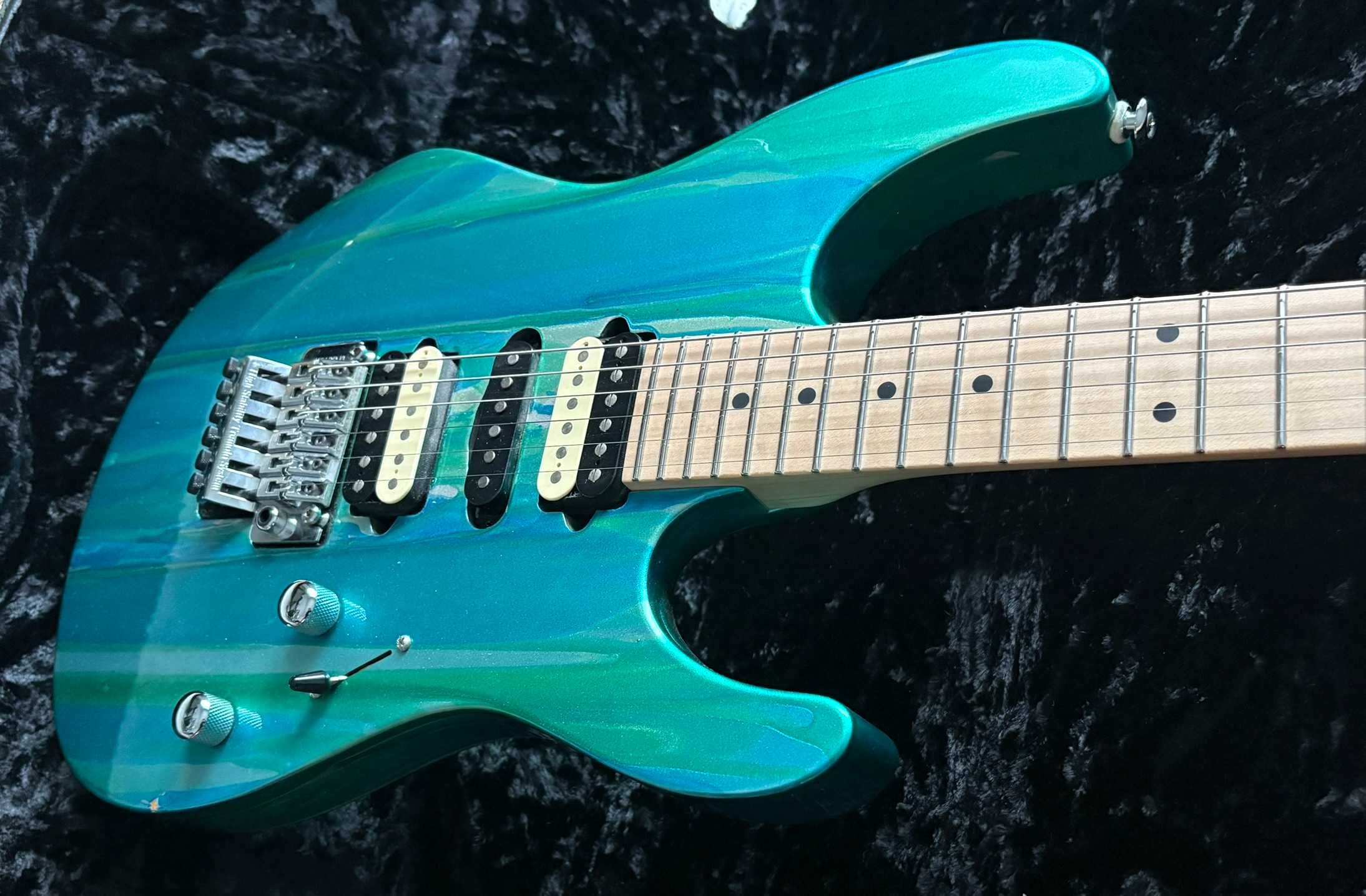 Suhr Custom Modern Aqua Sparkle Drip 2014