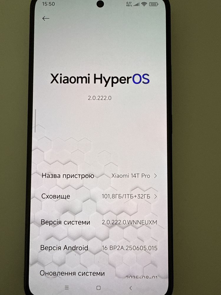 Xiaomi 14T pro 12/1Tb Hyper OS 2.0.222.0 Android 16