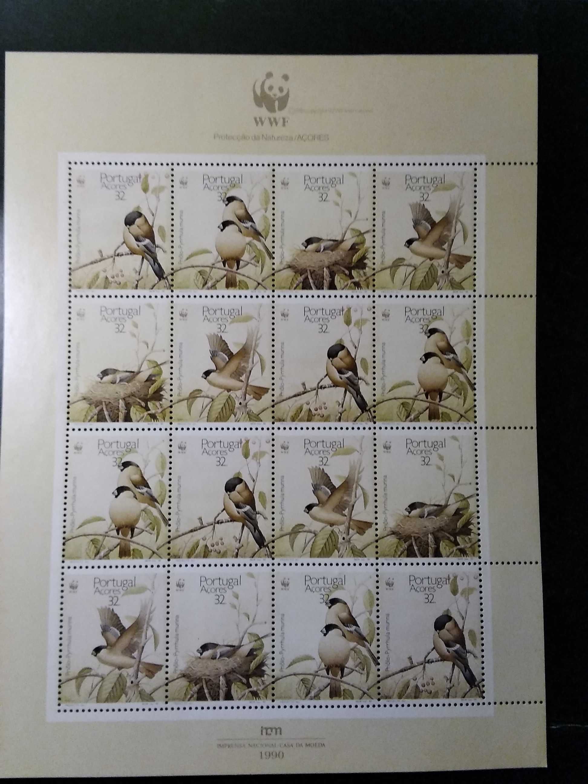 1990 Folha Miniatura Proteção da Natureza Açores MNH **