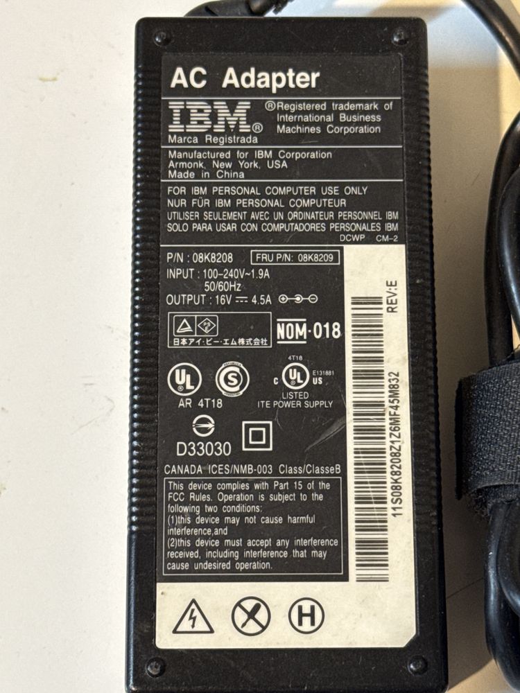 Zasilacz do notebooka oryginalny IBM 08K8208