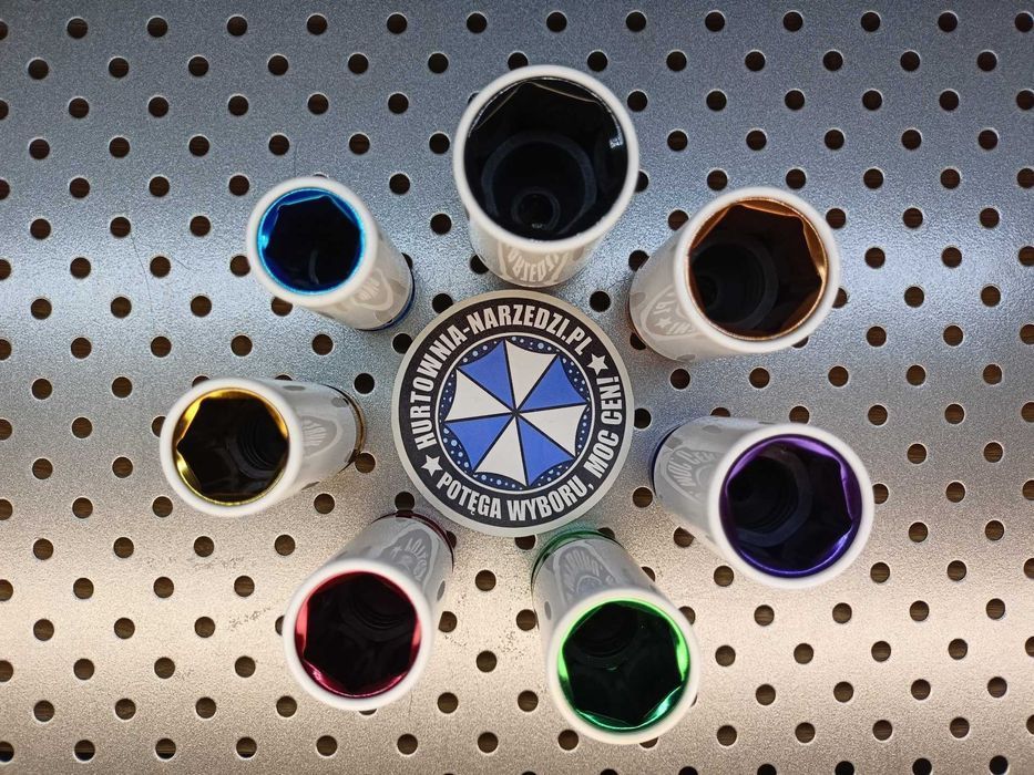 Zestaw nasadek do felg aluminiowych alufelg 1/2" 7szt nasadki udarowe