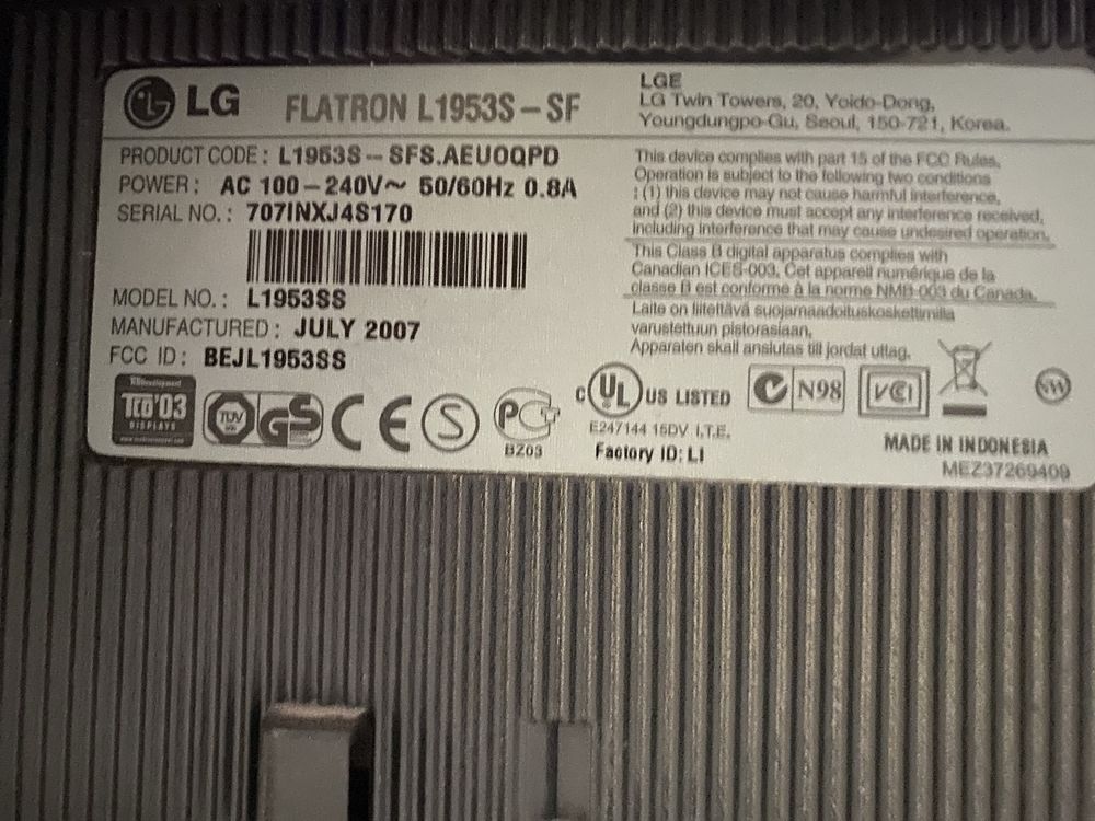 Monitor lg komputer