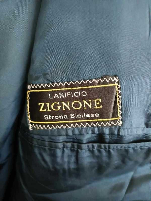 Włoska, elegancka, granatowa marynarka wełna L XL