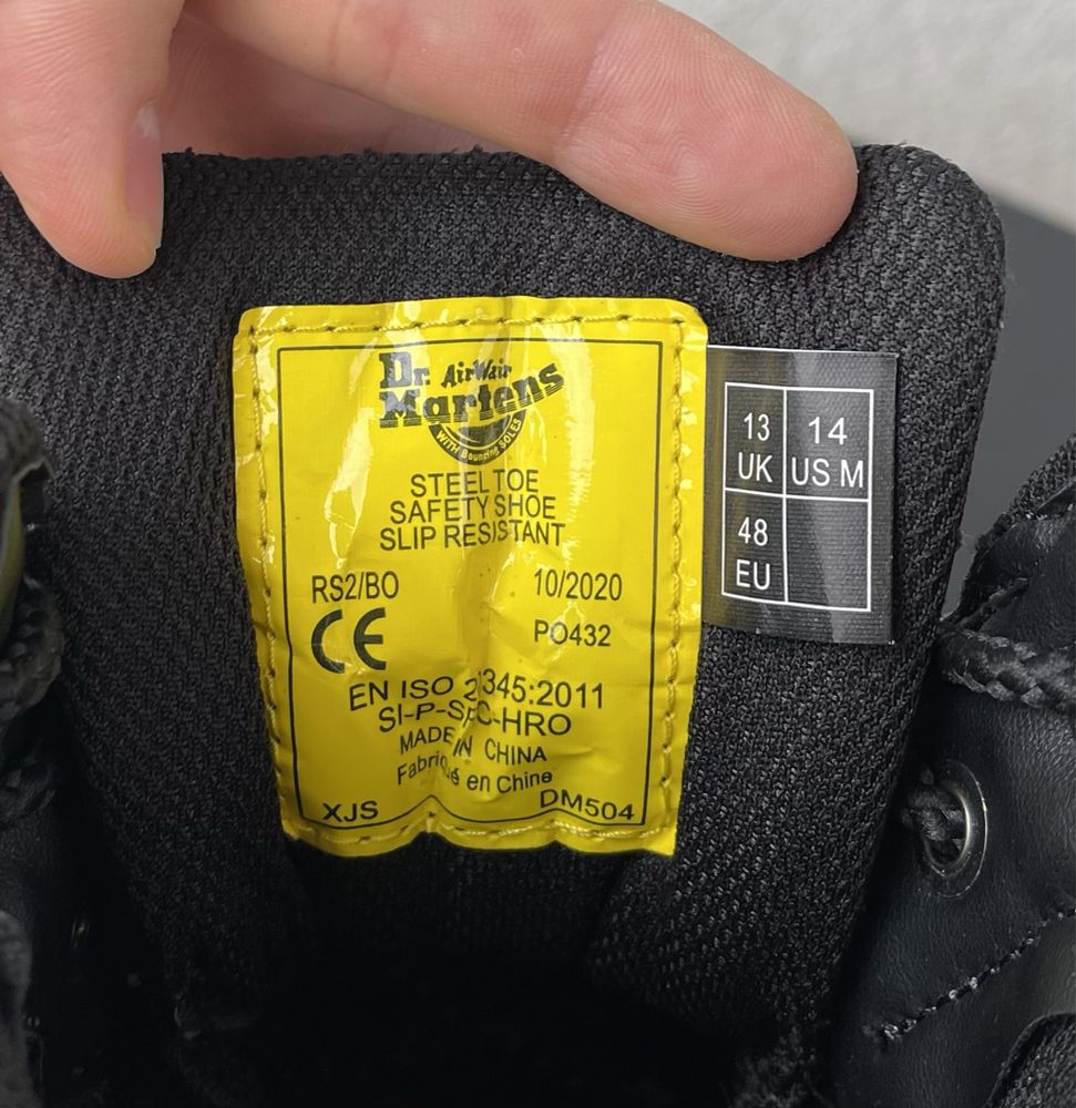Dr Martens industrial робочие ботинки железный носок защита на подошве