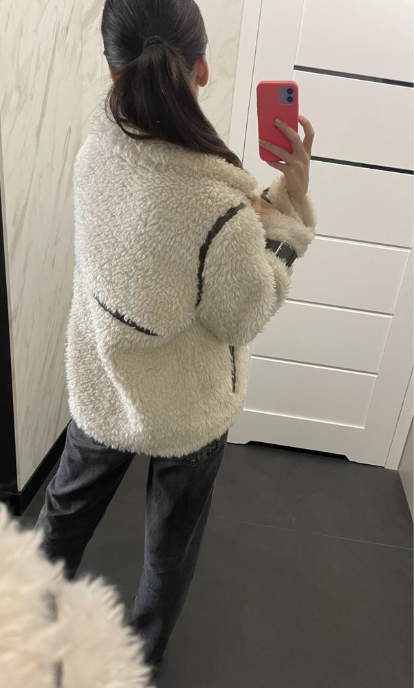 Futerko zimowe płaszcz kurtka baranek Zara style