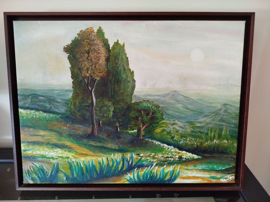 55€ 0s dois quadrados a óleo