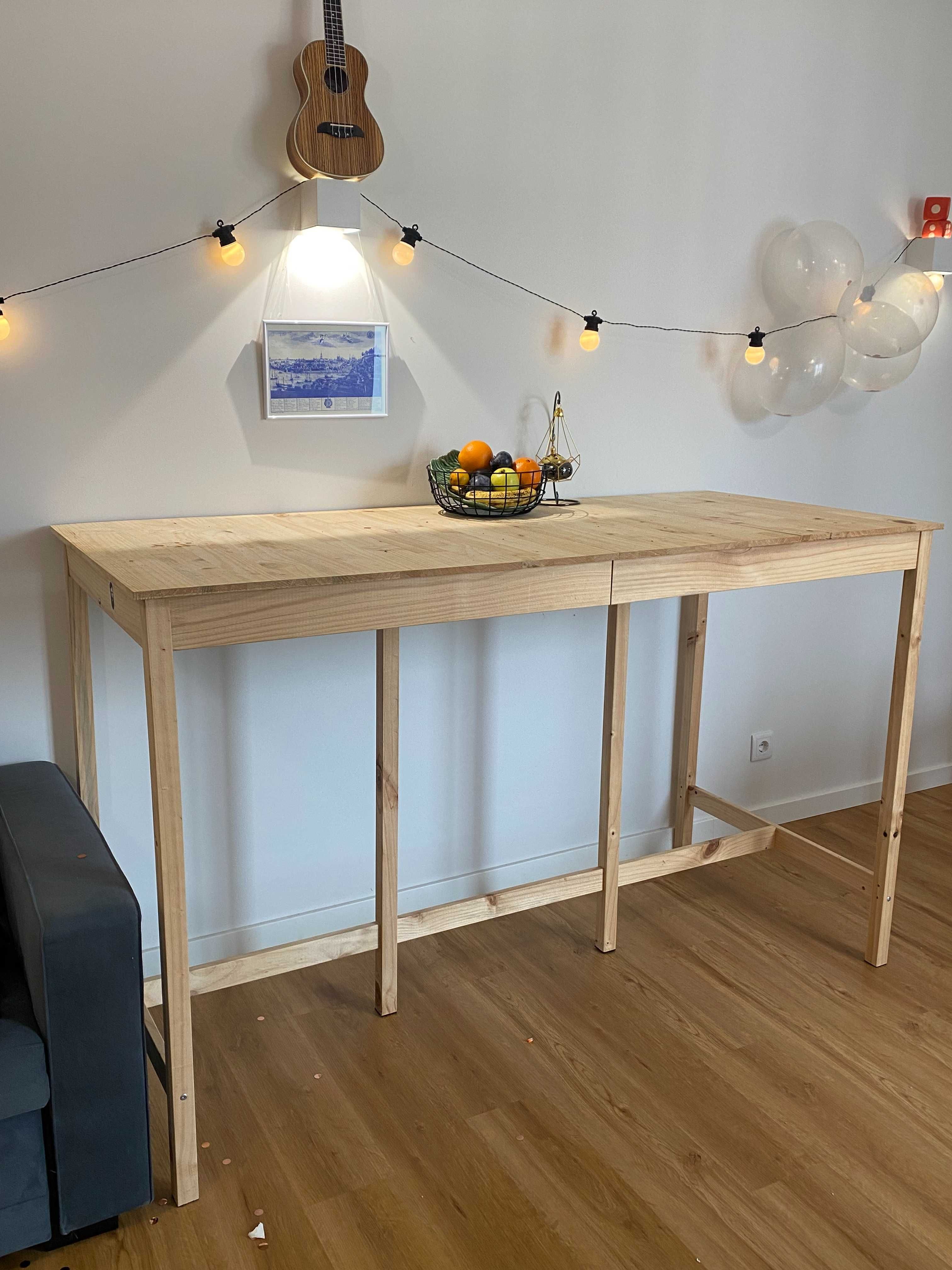 Mesa de bar 180x80x110 cm madeira de pinho maciça