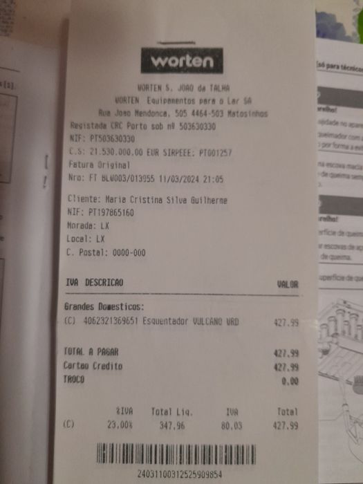 Vendo um esquentador volcano com garantia