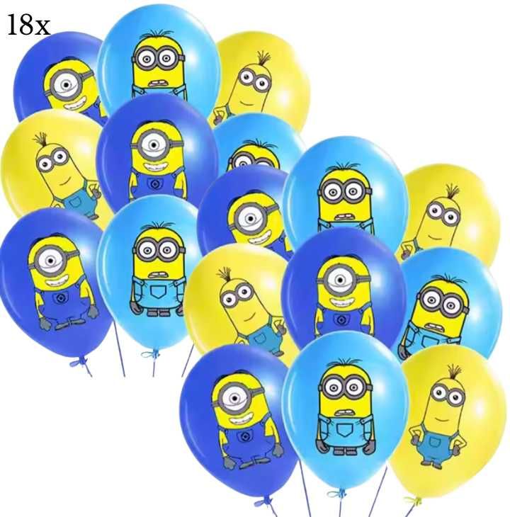 Balony lateksowe Minionki Gru Dru Kevin Stuart Dave urodziny 18 szt.
