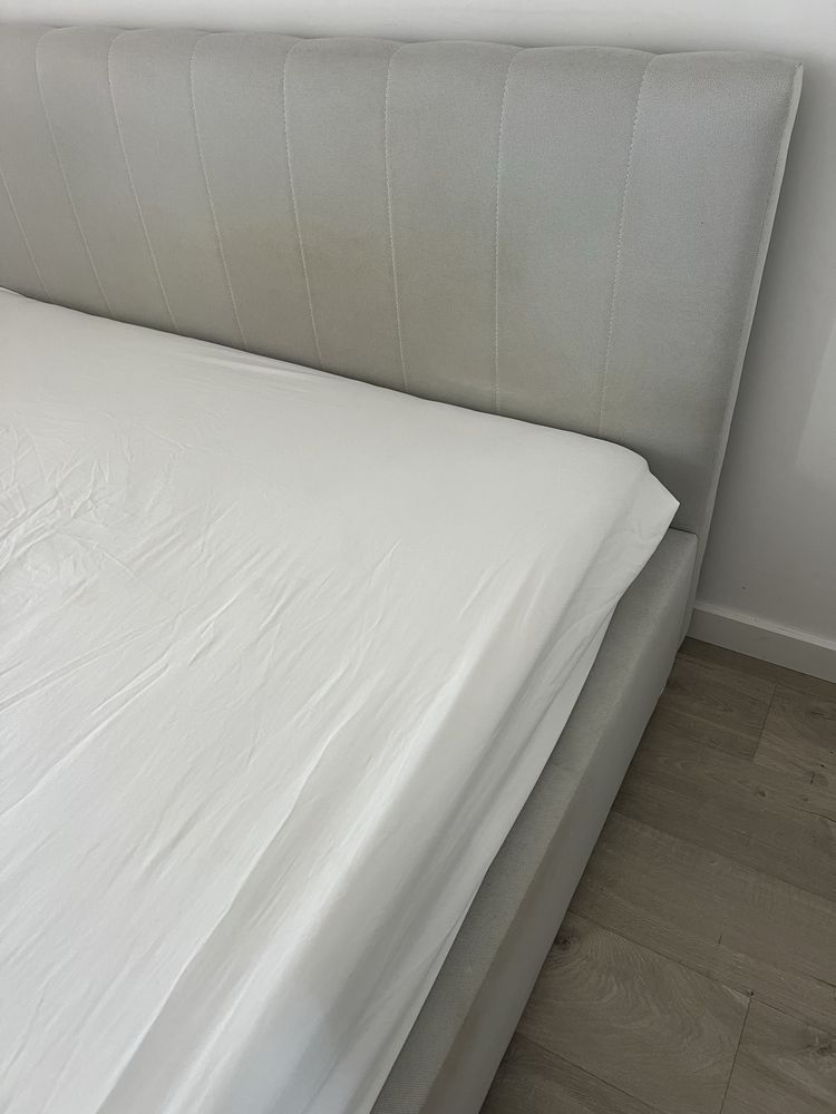 Łóżko senpo 160x200 tapicerowane szare BEZ MATERACA