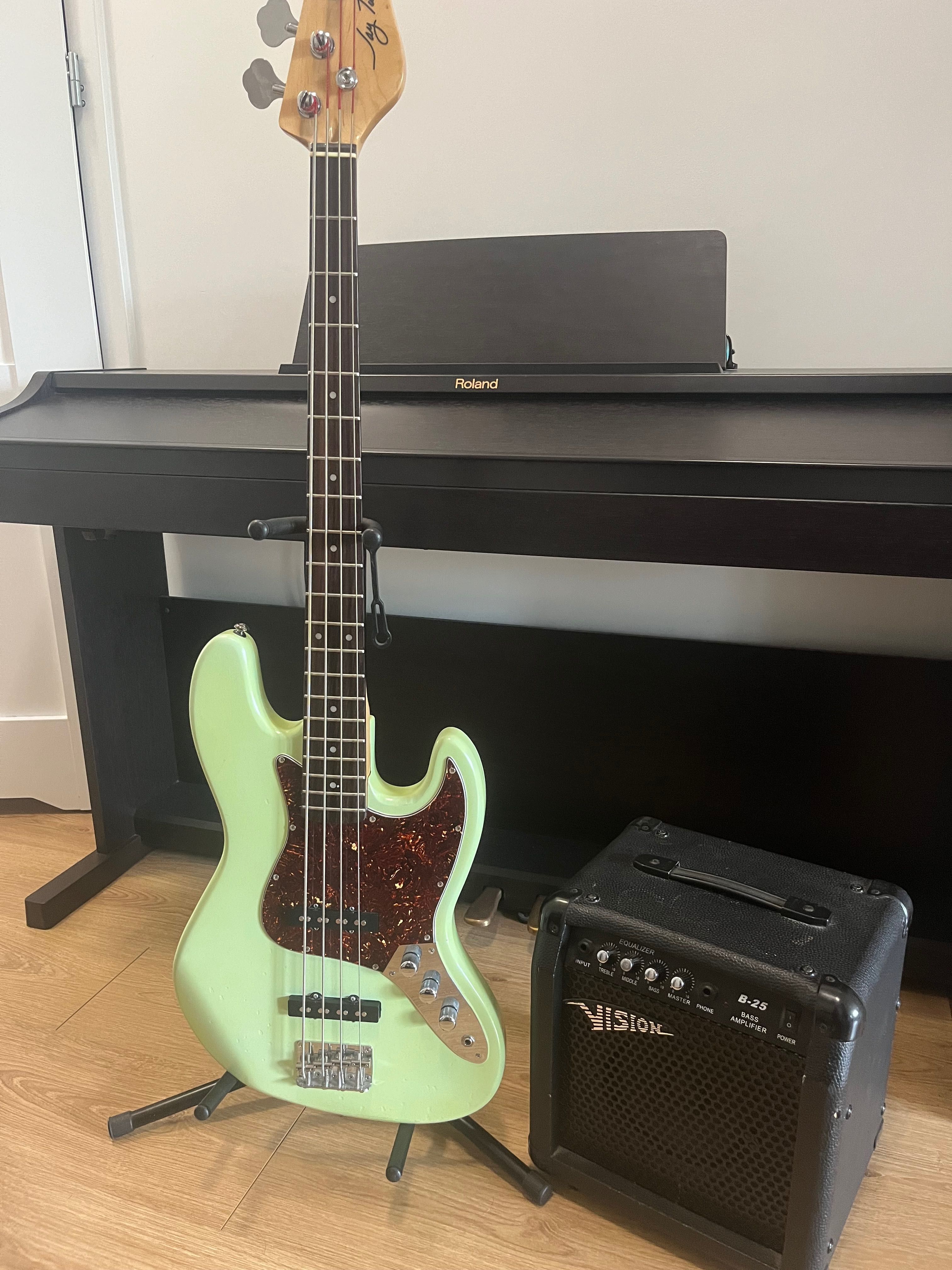 Gitara basowa Jay Truser + Wzmacniacz B-25 Vision Basówka BASS