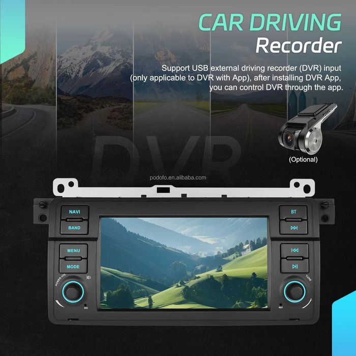 Rádio 7" BMW Serie 3 E46 c/ CarPlay/Android Auto GPS (4/64GB) NOVO