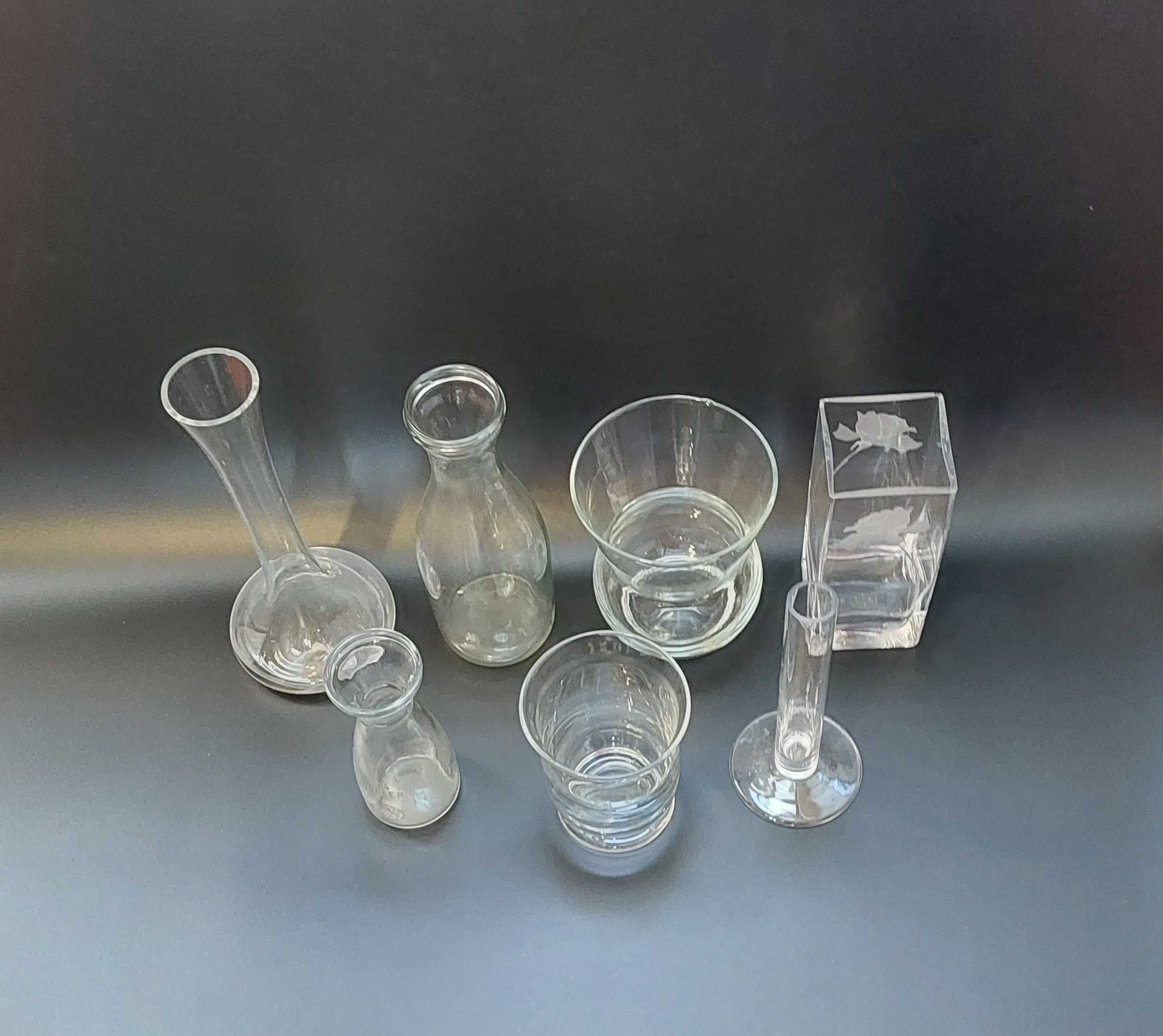Wazon Wazony dekoracyjny szkło szklany bezbarwne Kula CYLINDER  7 szt