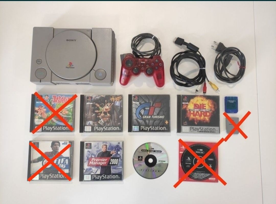 PlayStation 1 + Comando Duo Shock Plus +  jogos + C. de Memória
