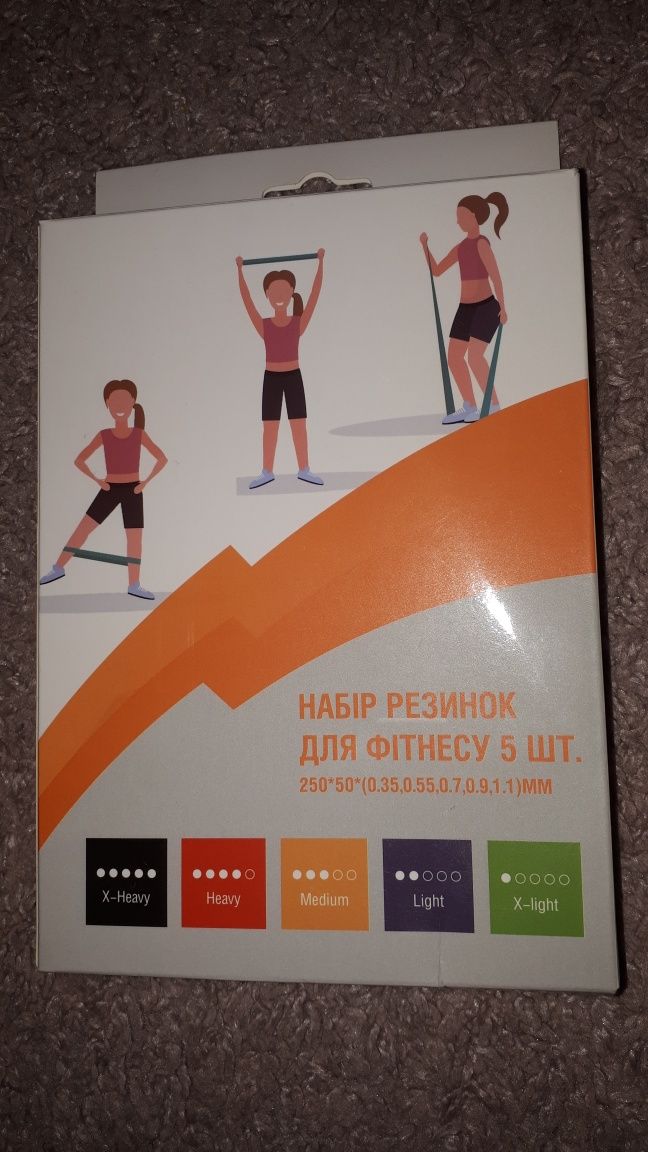 Набір фітнес резинок 5 шт / Гумки для фітнесу