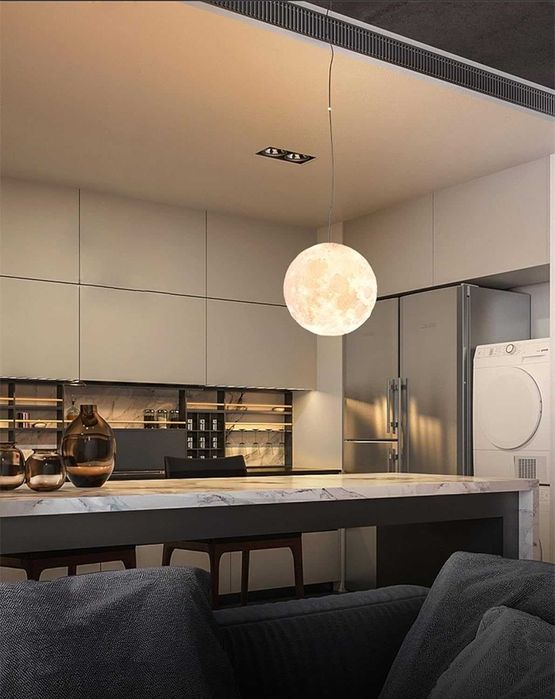 Candeeiro de tecto suspenso em formato de lua [VÁRIOS TAMANHOS] - NOVO