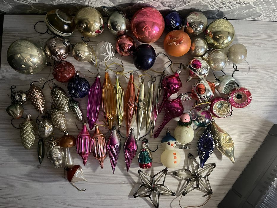 Бусы стеклярус новогоднее украшение. СССР.