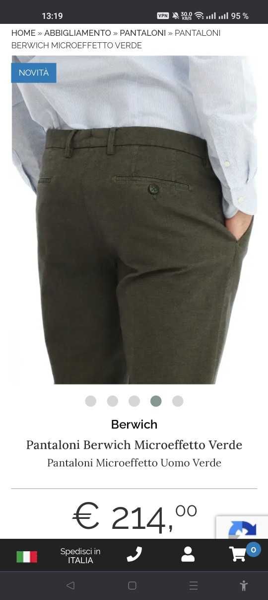 Джинсы (chino Berwich Italy w30 stretch dark navy.