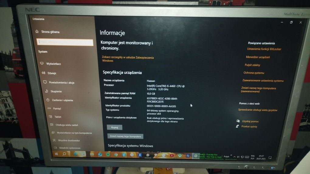 Komputer z monitorem i5 dysk SSD