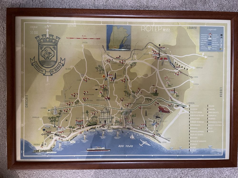 Quadro Mapa Concelho Oeiras