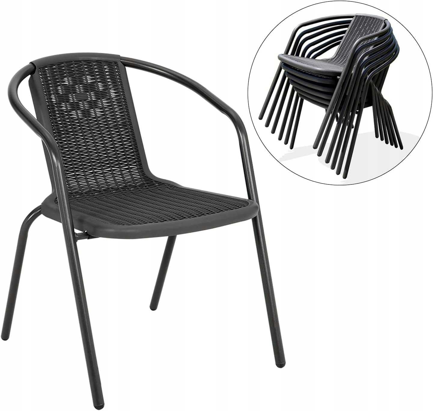 Krzesło Ogrodowe Do ogrodu tarasu balkonowe bistro fotel technorattan