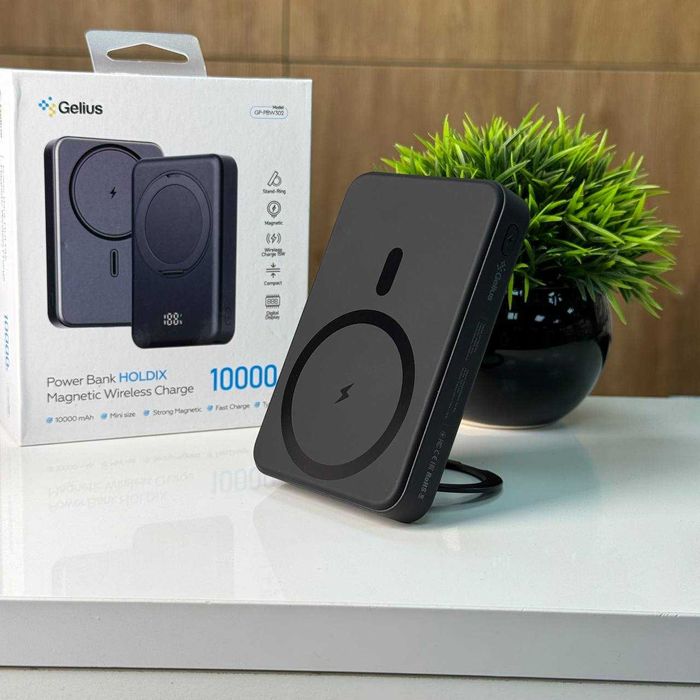 Power Bank Gelius HOLDIX PBW302 Magnetic Wireless Charge 15W 10000mAh