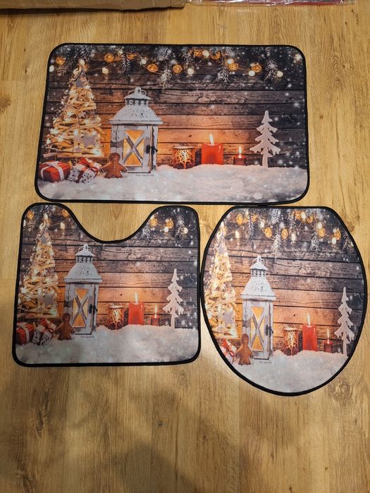 Dywaniki świąteczne łazienkowe