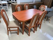 (48GR) Stół rozkładany + 6 krzeseł, wyprzedaż 999 zł calvados