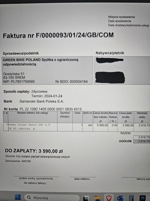 Kross Vento 4.0 XL, TIAGRA, Faktura VAT