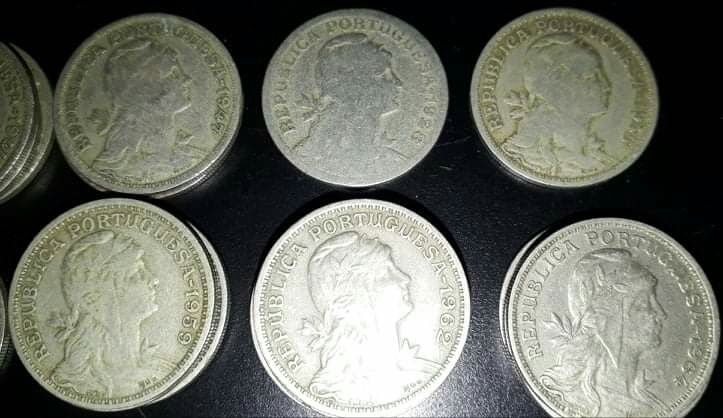 Moedas 50 cent. 1928, 29, 44, 45, 47, 52, 56, 57, 59, 62, 64, 5 6 7 8.