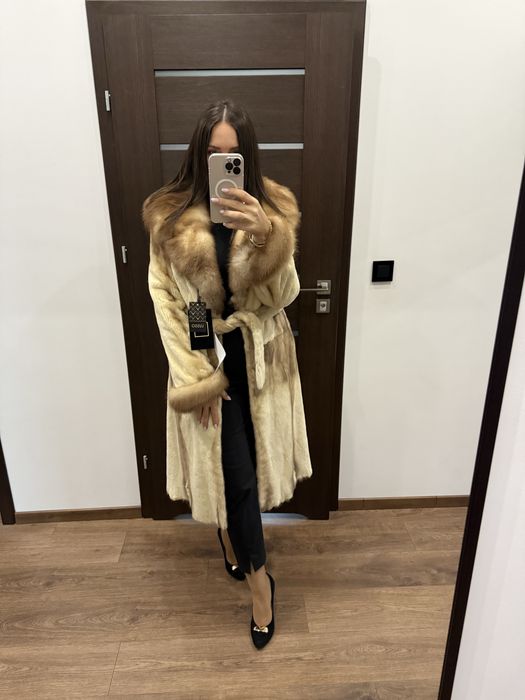 Futro naturalne z norek, nowe S M