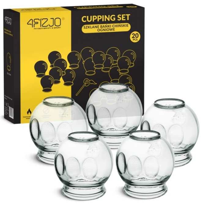 Bańki chińskie ogniowe szklane 20 szt. 4Fizjo Z KWACZEM LECZNICZE !!!