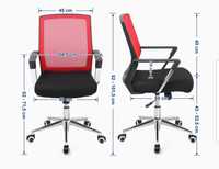 Songmics krzesło biurowe obrotowe fotel OBN83RD czarne czerwone
