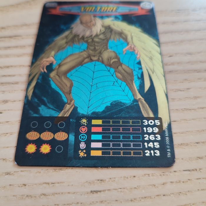 Vulture kolekcjonerska karta ze Spiderman Heroes & Villains Marvel