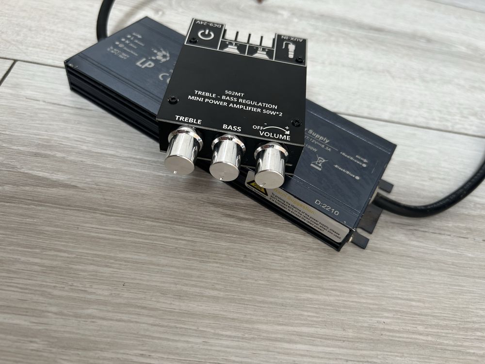 Wzmacniacz zk-502MT z bluetooth + zasilacz