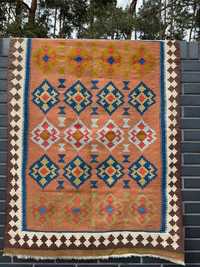 Idealny r. tkany wełniany kilim dywan Art Deco 155x110 galeria 3 tyś