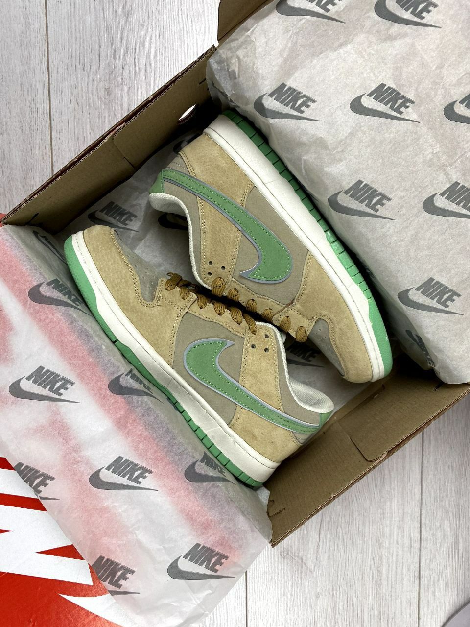 Nike SB dunk beige&green/Мужские кросовки/Чоловічі кросівки/nike/найк