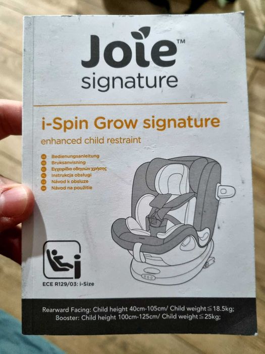 Joie i-Spin Grow 0–25 kg, fotelik samochodowy, obrót 360°, stan bdb