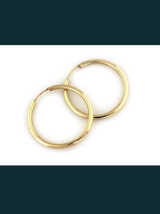 Nowe Małe złote kolczyki szarniry koła kółeczka 18mm - pr. 585. Sklep