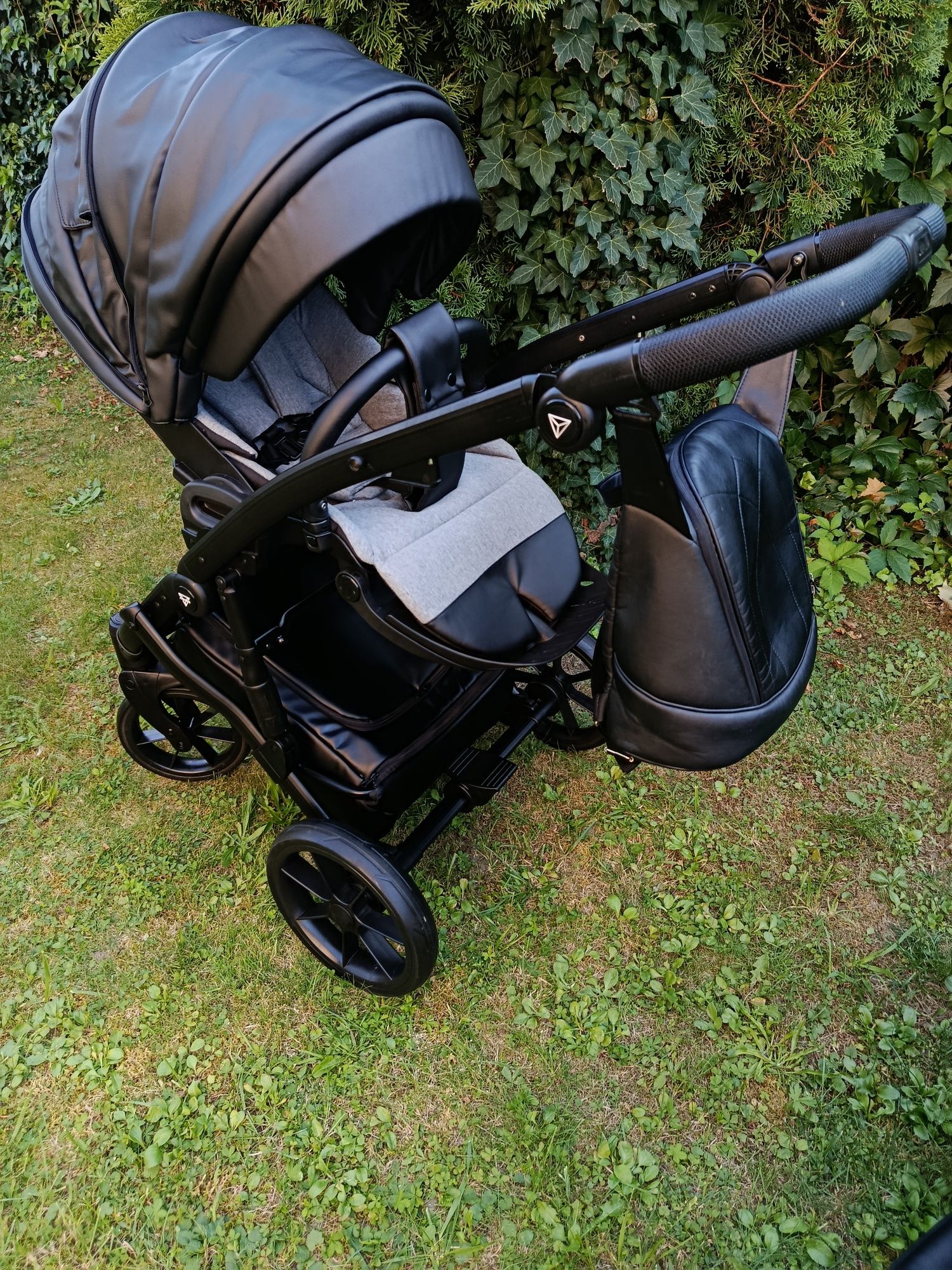 Wózek junama Space skóra 3w1 adaptery